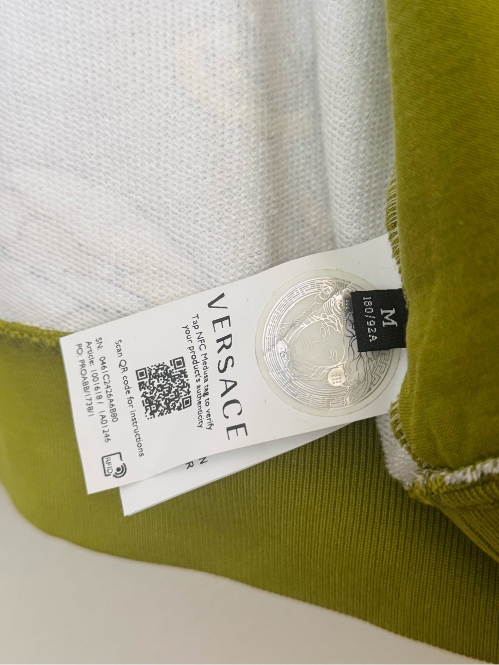 Versace Olive & Gold Baroque Zip Front Hoodie Jacket - Picture 6 of 9